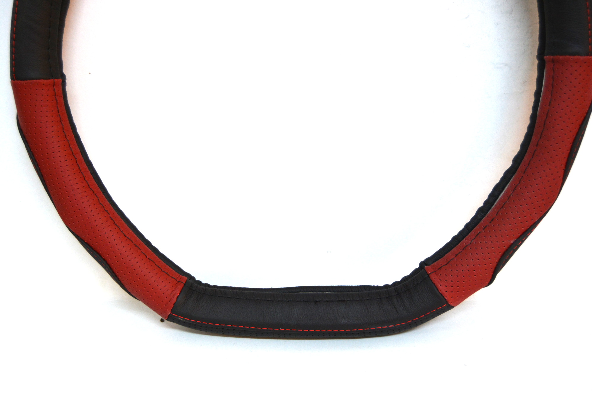 Couvre volant similicuir black/Red Line (Circle)