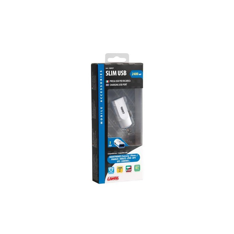 Chargeur USB - Allume cigare 12/24 voltes 2400 MA