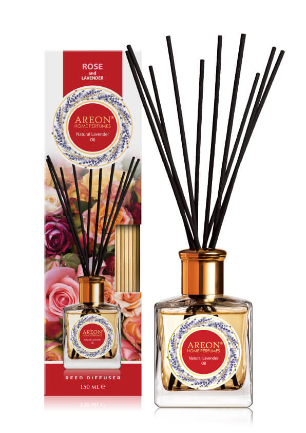 Areon Diffuseur de Parfum à bâtonnets Rose et Lavande - 150ml