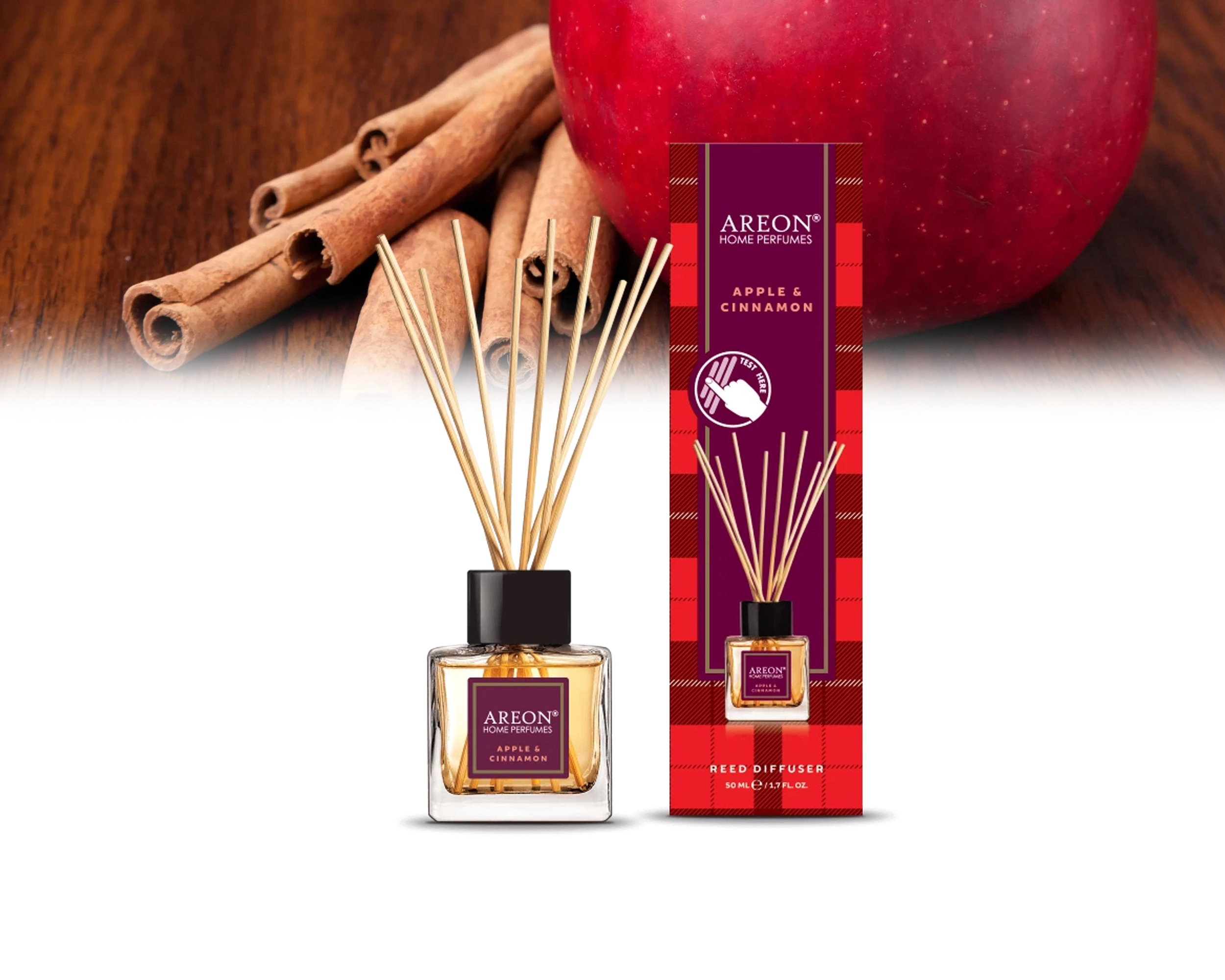 AREON Home perfume sticks tartan  Apple & cinnamon 50ml