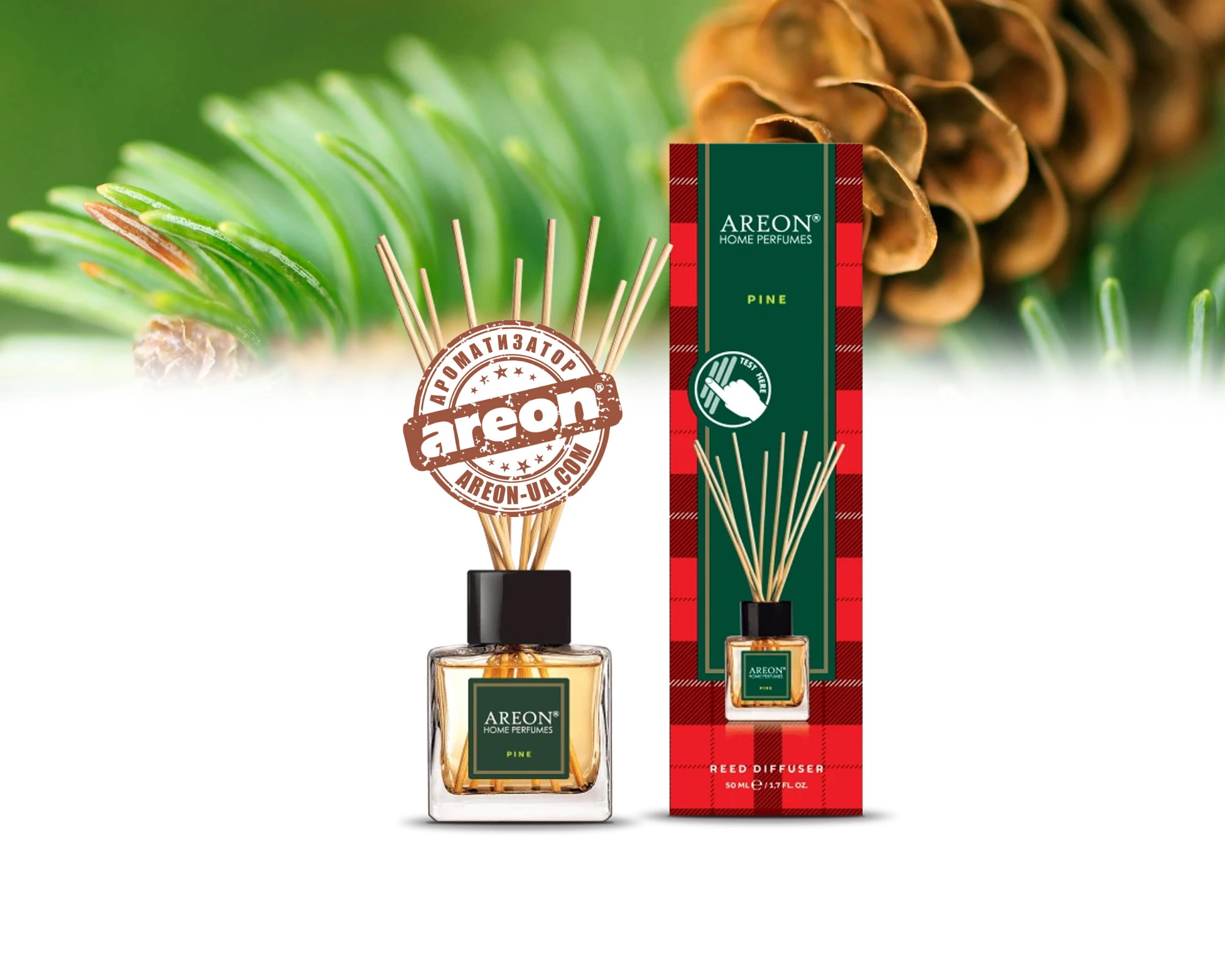 Areon Diffuseur de Parfum à bâtonnets  Tartan Pine - 50ml